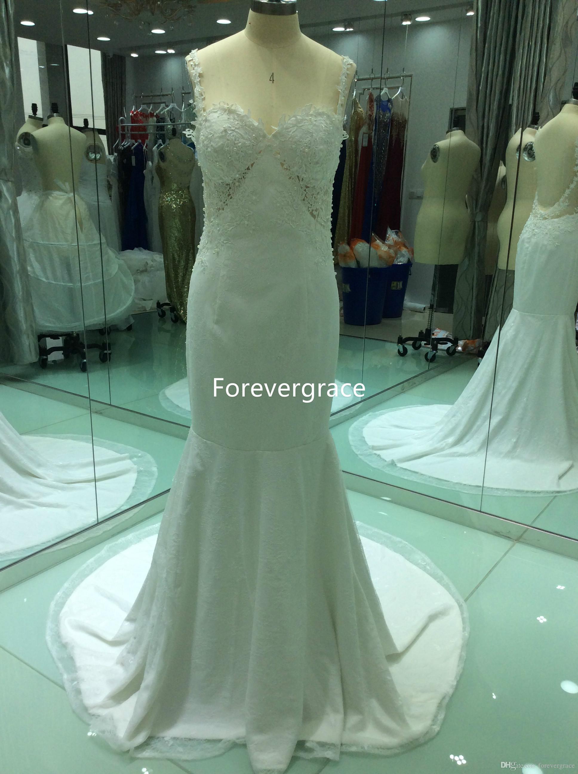 

2019 Real Photos Mermaid Long Wedding Dress Bohemia Spaghetti Strap Applique Lace Bridal Gown Plus Size Custom Made, Black