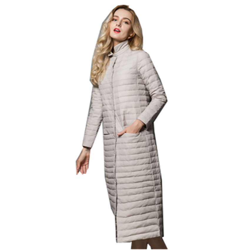 

Big Size Thin Down Jacket Lady Down Coats Female Winter Jackets New Autumn Elegant Women Long White Duck Jacket, Black