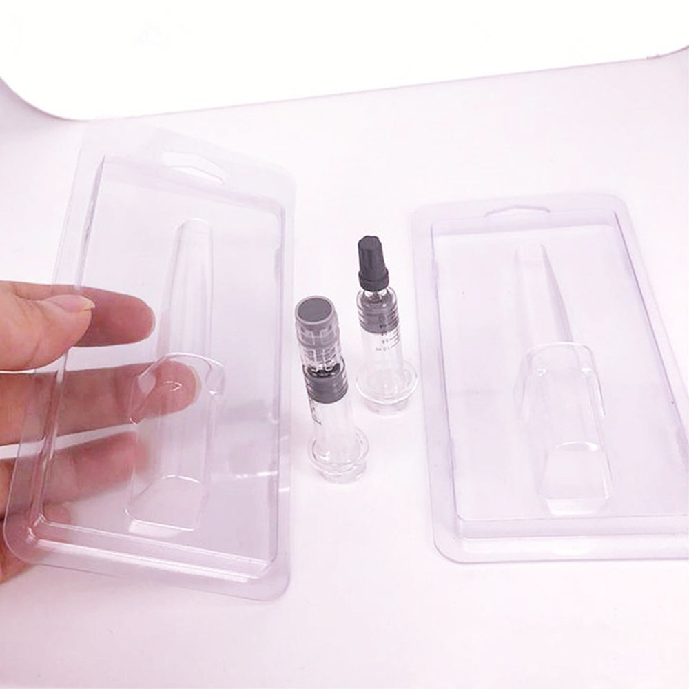 

Fit 1-3ml Injector Syringe clam shell blister Disposable Vaporizer Luer Lock Syringes For Glass cartridges thick oil Tank Free Shipping