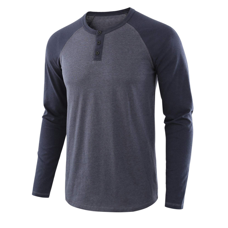 

hot sale T Shirt Men Casual Slim Fit Long Sleeve Henley Collar Shirts Casual 3 Buttons T-Shirts, 3#