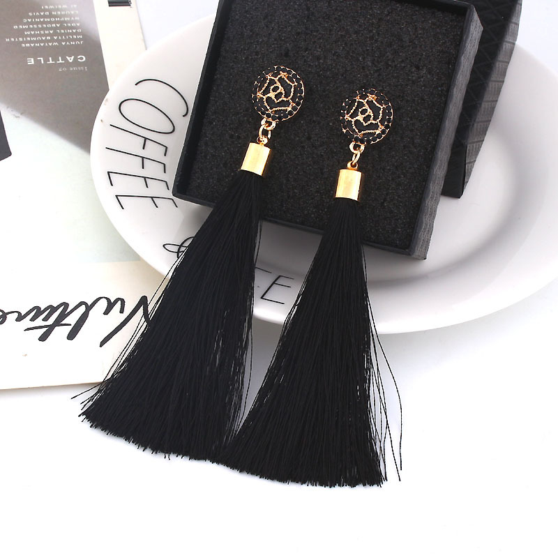 

Bohemian Tassel Dangle Earrings For Women Geometric Crystal Rose Flower Long Silk Fringe Statement Drop Earring 2019 Boho Jewelry Gift