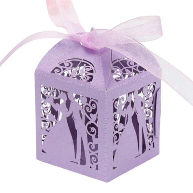 

10/50/100pcs Sweet Married Wedding Favor Gift Boxes Candy Paper Wedding Party US