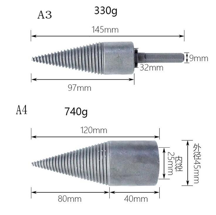 

Small Type Splitting Bit Fast Wood Splitting Rural Safe Wood Breaker Tool Efficient Cone