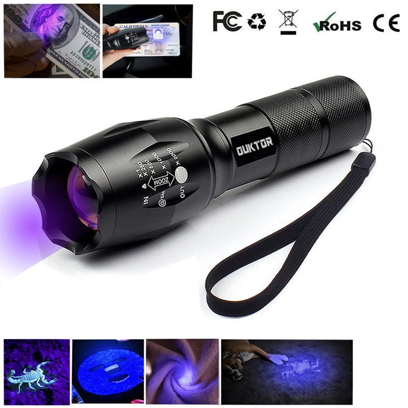 LED Ultra Violet UV 365nm Blacklight Flashlight Inspection Lamp Torch Useful JE