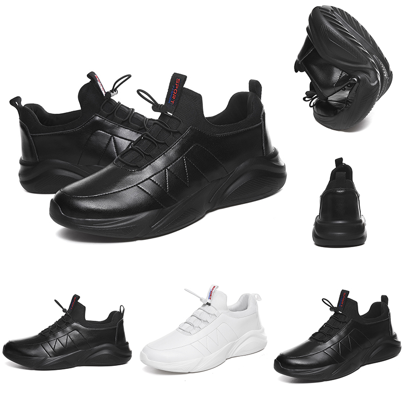 

Leahter Designer Running shoes for men women Triple black white Leather Platform sports sneakers mens trainers Homemade brand Made in China