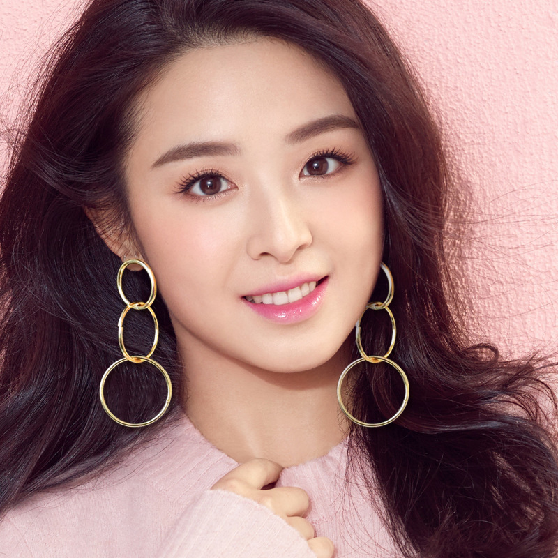 

Large metal circle earrings women's long earrings personalized all-match accessories Hoop Earring