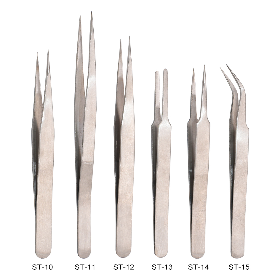 

Good Quality ST - 10 11 12 13 14 15 Silver Nipper 1.5mm 201 Stainless Steel Tweezers Repair Tools Factory Wholesale Accpet OEM 200pcs