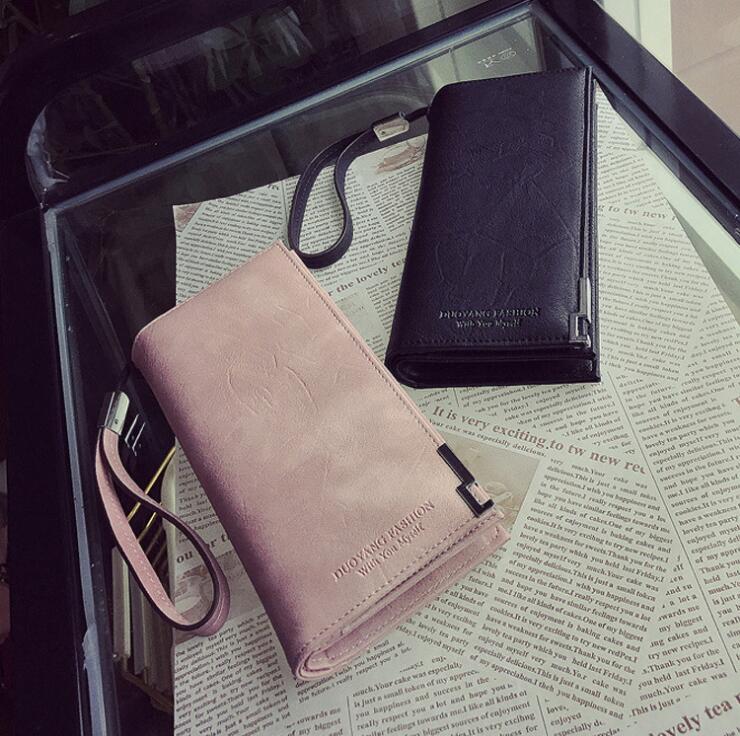 

wholesale women handbag Street trend Leather Long Wallet all kinds of folding multi Card Leather Wallet New embossed leather fashion bag, Red;black