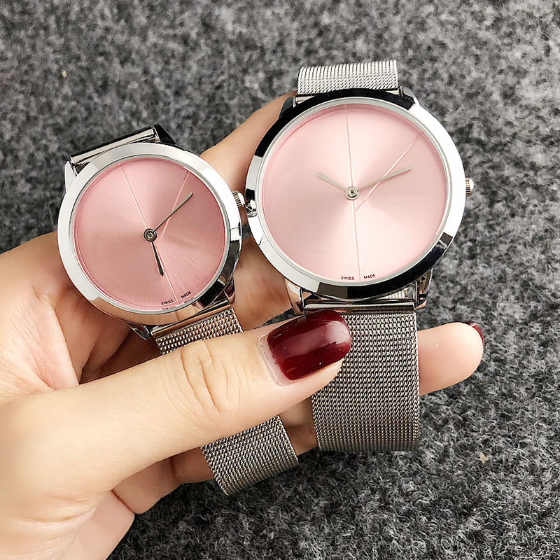 

Fashion Brand Watches women men Unisex Lovers' Steel Metal Band quartz wrist watch C20, Slivery;brown