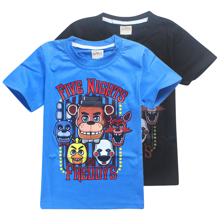 

FNAF Kids Tee shirts Five Nights At Freddy 2 Colors 4-12t Boys Cotton T shirts kids designer clothes SS214, Blue