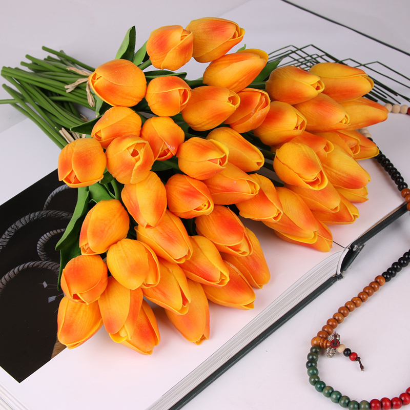 

20 Pcs Artificial Tulips Fake Flowers Vivid Mini Tulip Flores Fleur Artificiales For Home Bouquet Wedding Decoration Flower