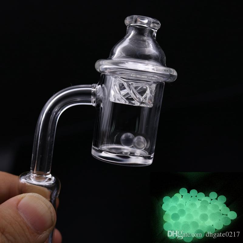 

10mm 14mm 18mm male female Quartz Banger Nail with Cyclone Spinning Carb Cap and Terp Pearl Insert For Glass Bongs Smoking 2pcs cheapest