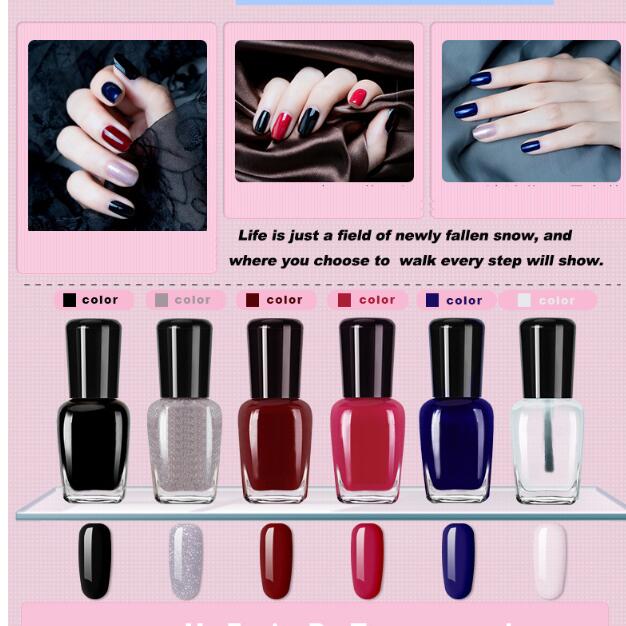 

High quality Pretty Colors Effetc Nail Polish Black Pure Nail Color Pink Art Oily Polish Varnish Manicure Art Lacquer, Protective nail