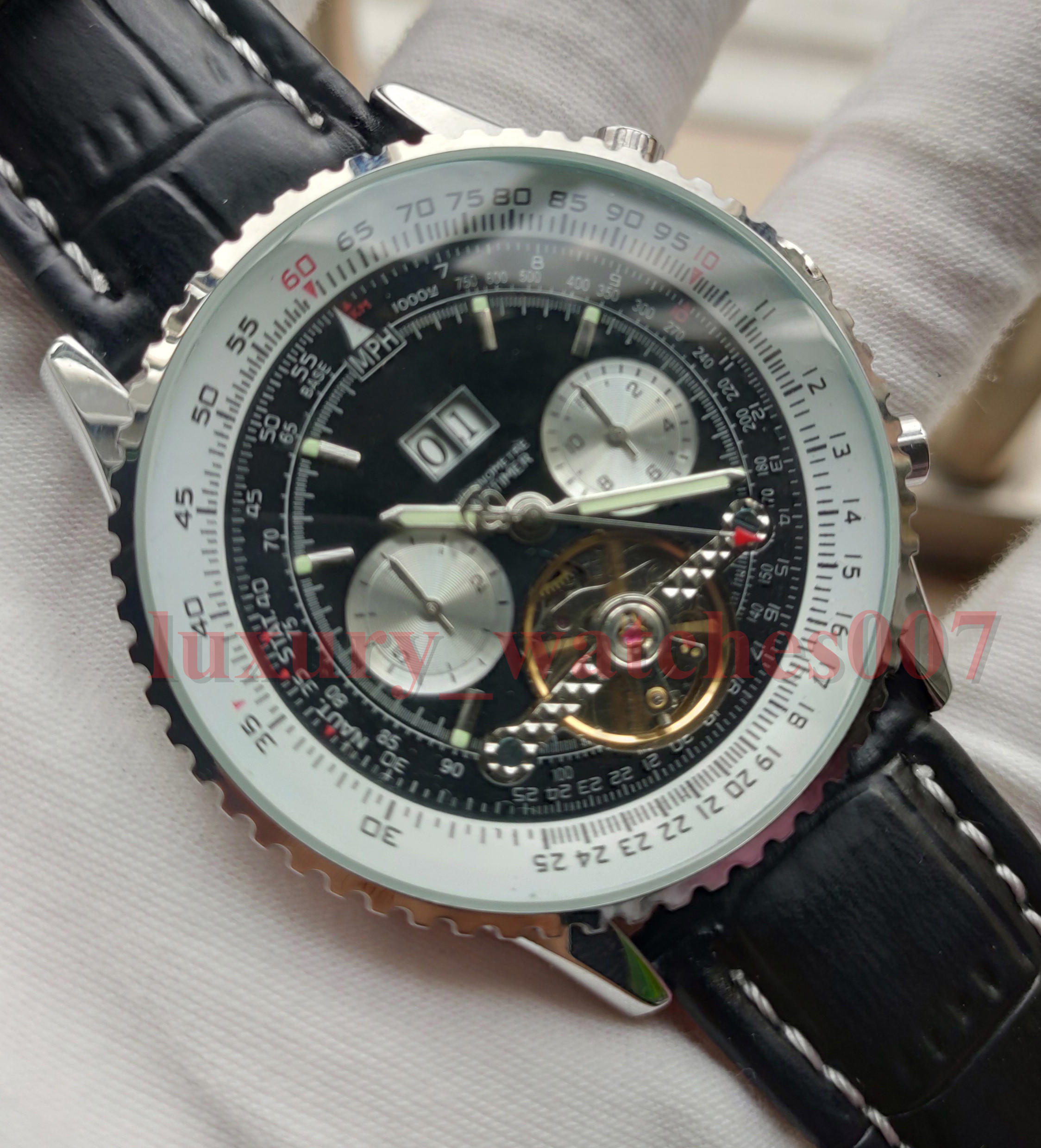 

Luxury Watch For Men's Super 1884 Mechanical Automatic Watches Men Design Machinery Watch Male Sweeping Movement Leather Wristwatch Watches, 11