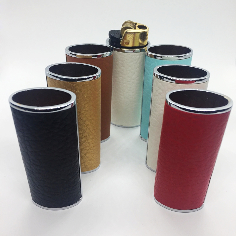 

Colorful Portable Steel Leather Skin Lighter Case Protective Shell Innovative Design Decorative Sleeves Casing For Cigarette Smoking Tool
