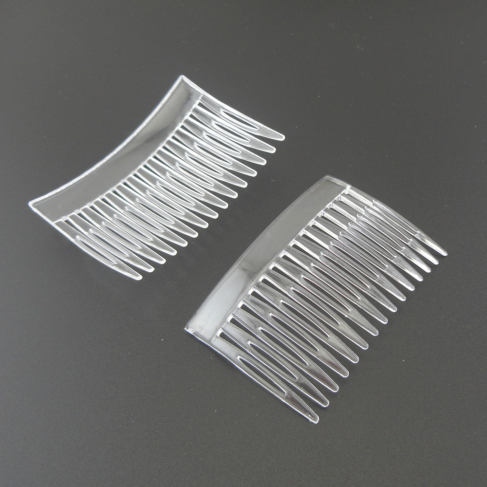20PCS 4.6cm*6.9cm 15teeth Clear flat Plain Plastic Hair Comb for diy hair accessories,side combs DIY crown tiara-image-436263061