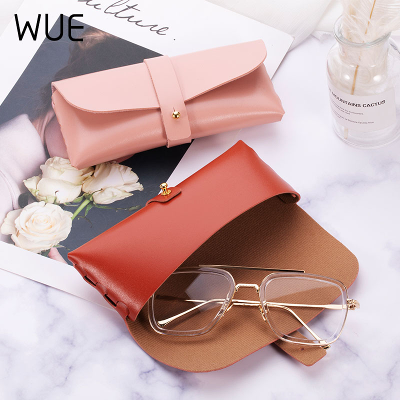 

WUE Fashion Men Women Portable Glasses Case PU Leather Foldable Travel Glasses Box for Eyeglass Oversize Sunglasses Bag
