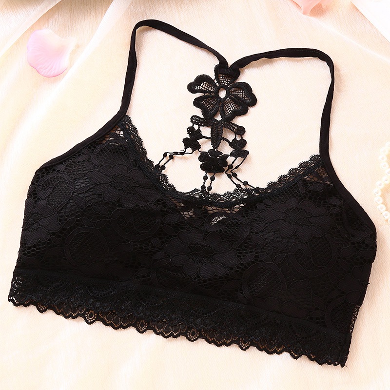 

Seamless Push Up Bra Women Y-line Strap Sexy Bra Women Black White Lace Bralette Padded Wireless Plus Size Underwear