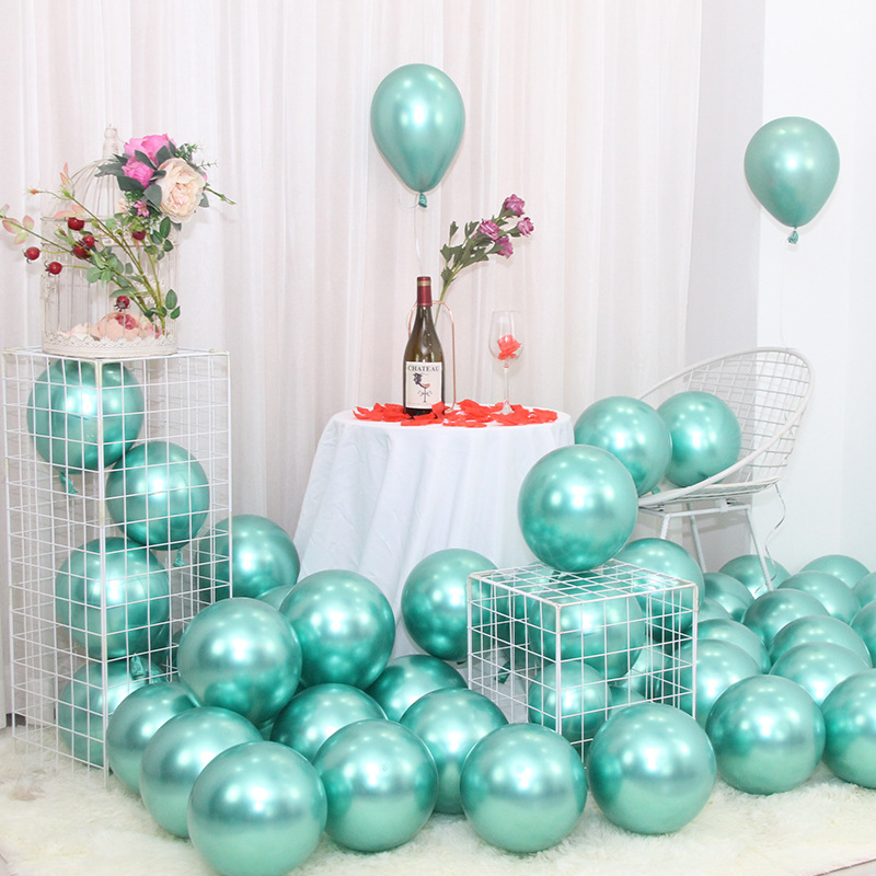 

50pcs/lot 12inch New Glossy Metal Pearl Latex Balloons Thick Chrome Metallic Colors Inflatable Air Balls Globos Birthday Party Decor SF