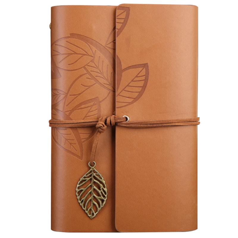 

Loose Leaf Pendant String Journal Eye Protect PU Leather School Office Gift Stationery Daily Notepad Unlined Diary Book Vintage