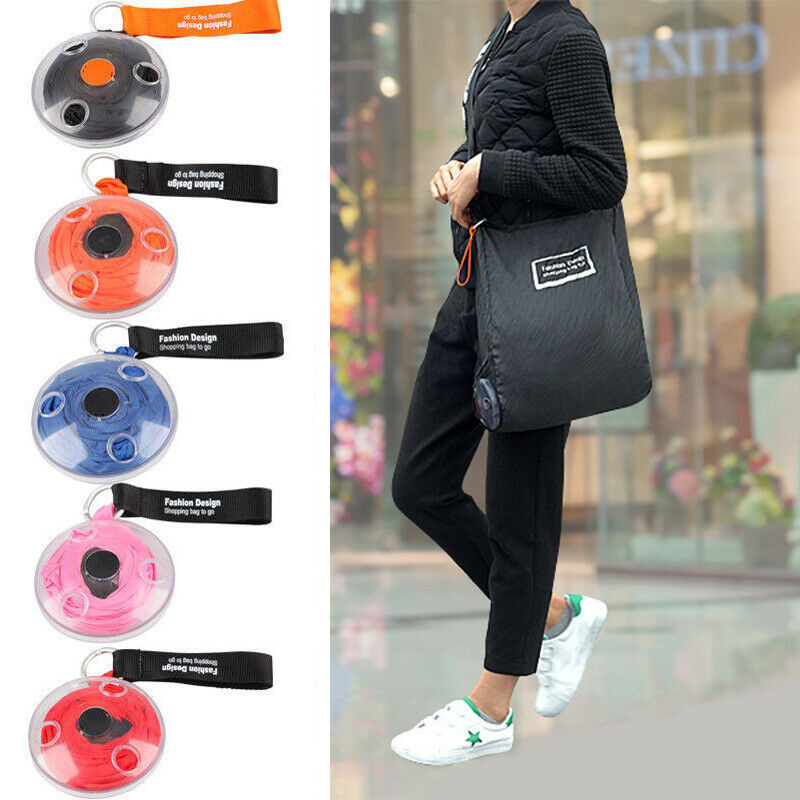 

New Style Eco Shopping Travel Shoulder Bag Portable Pouch Tote Casual Handbag Folding Reusable Bags, Black