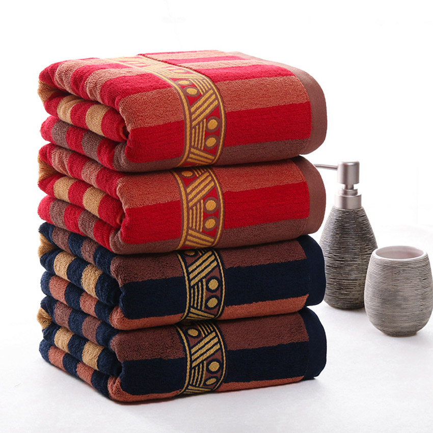 

Stripe Towel Set Face Towel Large Thick Bath Spa Sports Home 100% Cotton Bathroom For Adults Kids Hotel Serviette De Bain, Red
