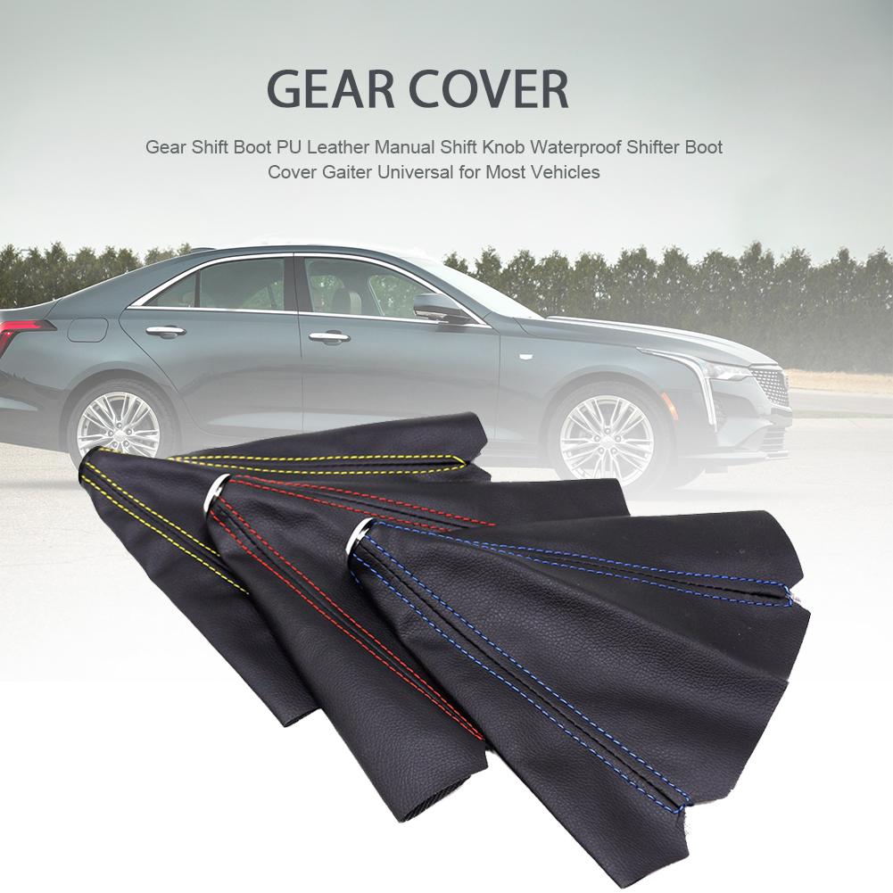 

Gear Shift Boot PU Leather Manual Shift Knob Waterproof Shifter Boot Cover Gaiter Universal For Most Vehicles