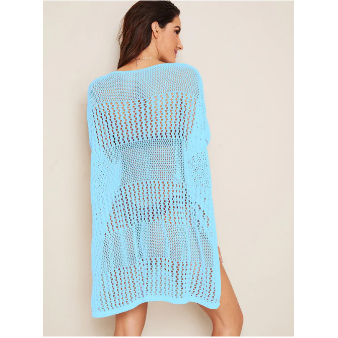 

Beach Dress For Women Wear Woman Swimsuit Bathing Clothes Swimsuits 2019 Bikini Cover Up With Shawl Loose Hollow Knit Solid