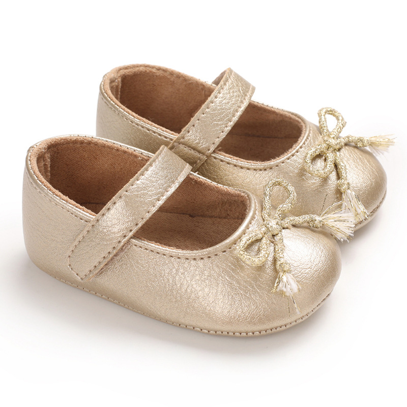 

Children's Butterfly-knot Princess First Walkers Casual Soft Baby Girls Bow-knot Flats Newborn Infant Kids Toddler Shoes, Black