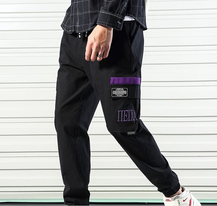 

Men's Pants 2021 Mens High Street Style Sweatpants Ankle Banded Ninth Multi-pocket Fashionable Japanese Stylelish, Black