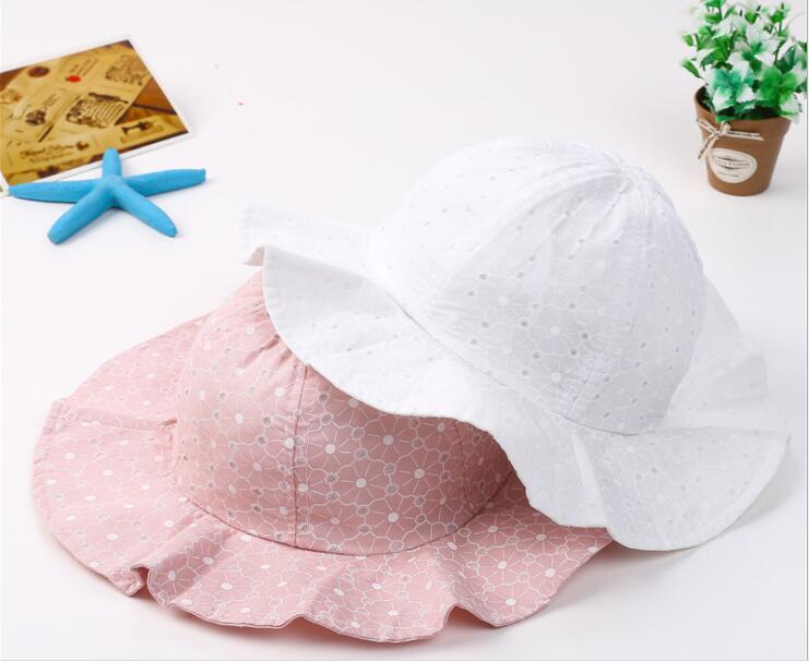 Baby Girl Kid child Infant floral flower brim Bucket Cap Sun Hat