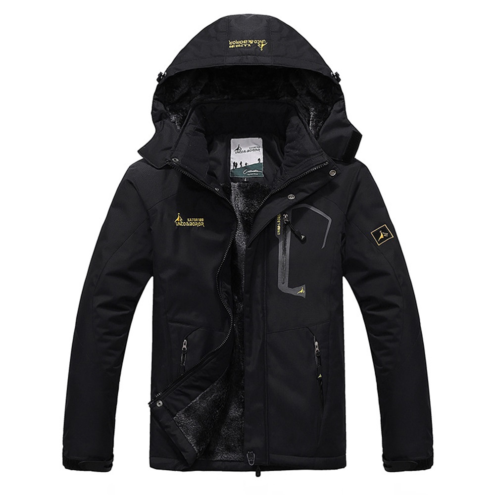 

SPORTSHUB Men Winter Inner Fleece Waterproof Jacket Outdoor Warm Coat Hiking Camping Skiing Male Jackets SAA0082, Black