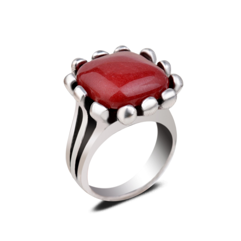 Anillo Redondo Ágata Piedra Plata Retro Vintage declaración Oval-Envío Gratis Rápido