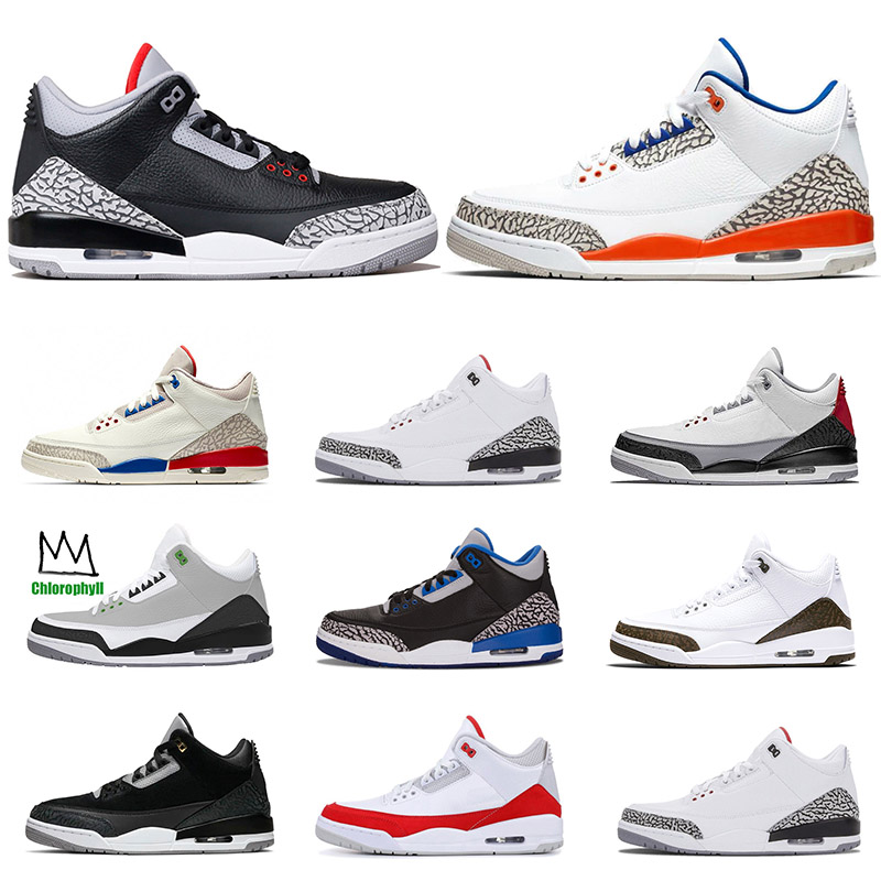 

3 3s Jumpman Men Basketball Shoes Knicks Rivals 3M TINKER SP BLACK CEMENT UNC PE Designer Sneakers Trainers