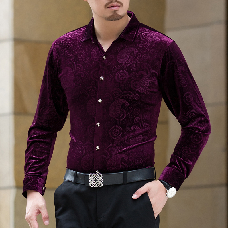 

Fashion High Quality Men Brand New flannel Slim Long Sleeves Casual mens shirts Size M-3XL dress Shirt, Red