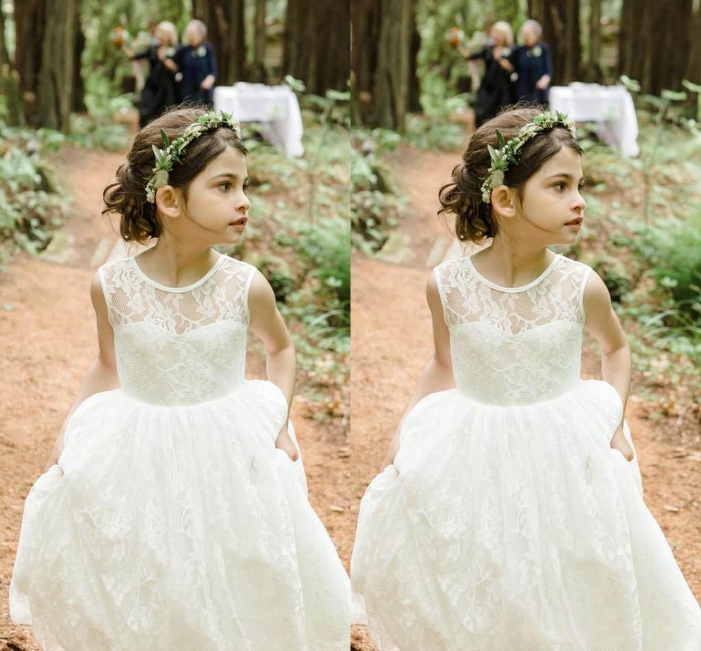 ivory wedding dress white flower girl