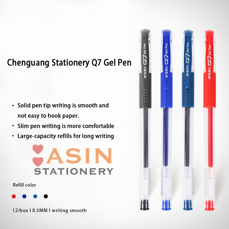 

24PCS M&G Q7 Signing Pen Gel Pen Carbon Ink 0.5mm with Prescription Ink Gel Blue