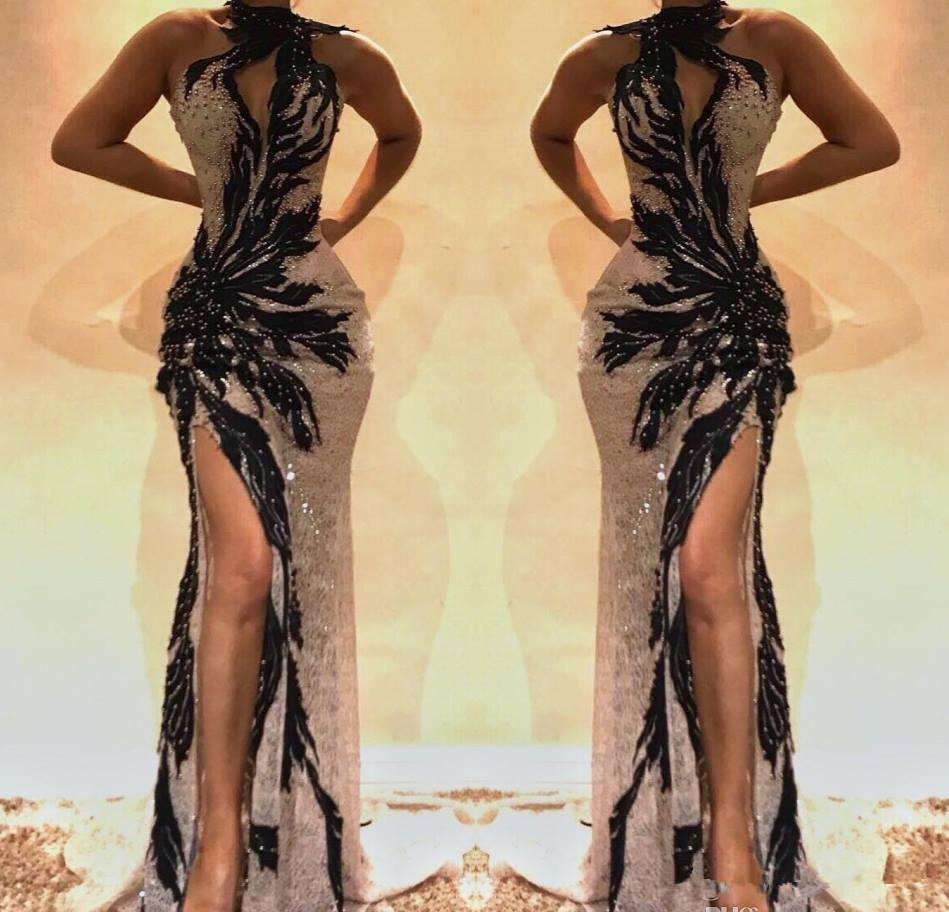 

Evening Dress Sexy Arabic Dubai Mermaid High Thigh Split Lace Holiday Women Wear Formal Party Prom Gown Custom Made Plus Size robes de soire, Dark green