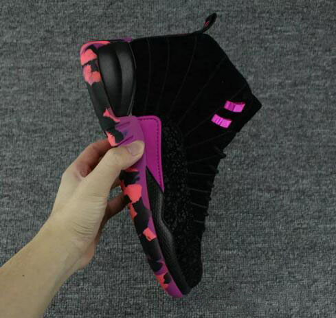 

Doernbecher Charitable Jumpman 12 Men Basketball Shoes Black Hyper Violet Pink Blast 12s Sports Mens Trainers Sneakers Chaussures Zapatos, As photo 2