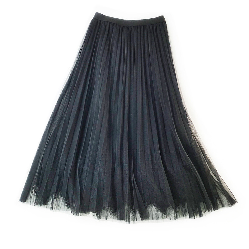 

Korean Women Lace High Waist Skirt Womens Sweet Fashion Harajuku Skirts, Black