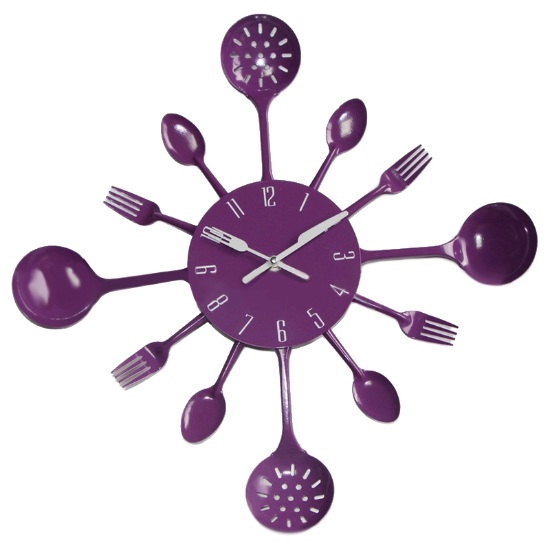 

Housewares Cutlery Wall Clock - Purple