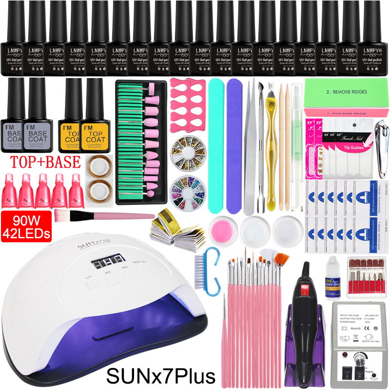 

Manicure Set For Nail Kit UV Lamp Dryer Nail Set with Drill Machine Gel Polish Soak Off Manicure Tool Kit