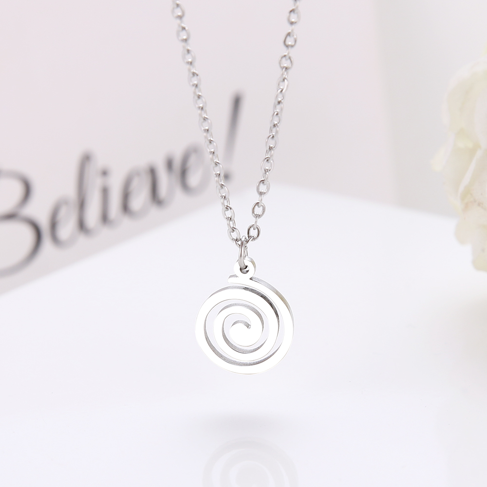 

Jewelry High Quality Stainless Steel For Women Necklace Classic Round Design Gold And Silver Color Pendant Necklace Engagement Jewelry