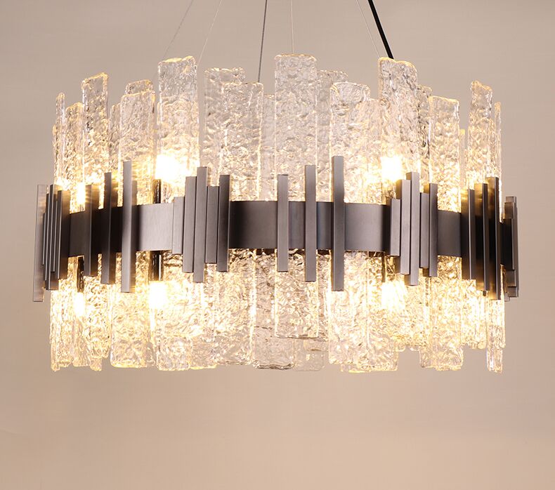 

Modern Designer Crystal Glass Chandelier LED Gold Villas Living Room DropLights Hanging Lights Hotel Lobby Lustre Chandeliers Decoration