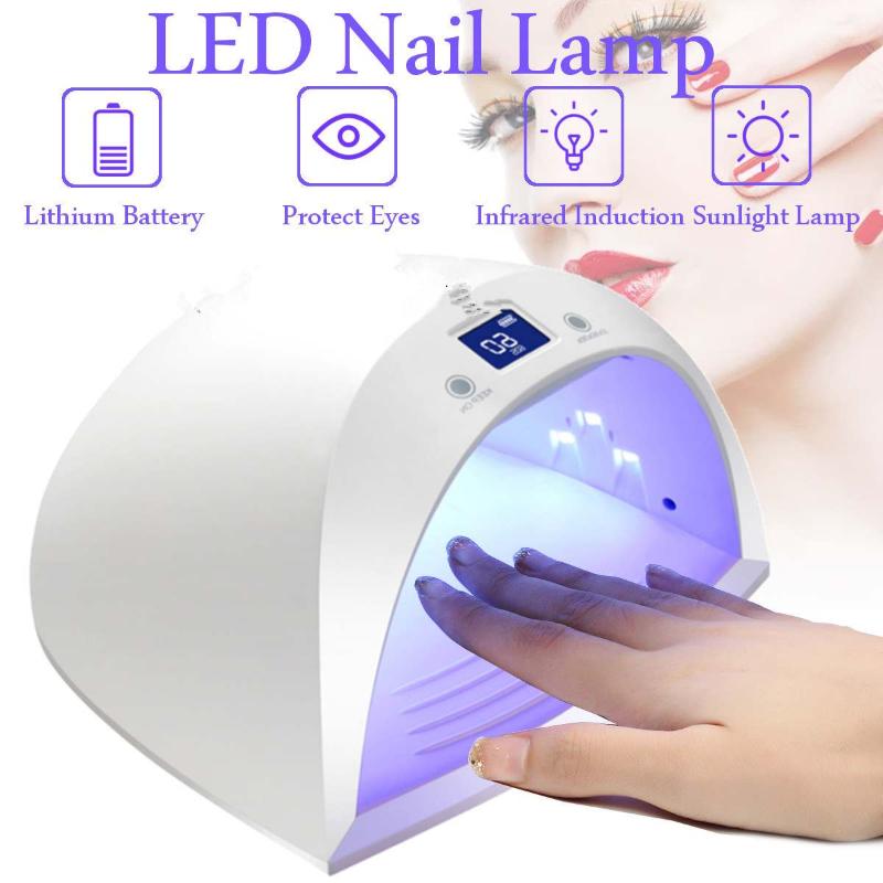 

60W LED UV Nail Vacuum Cleaner Manicure Salon Nail Art Dust Suction Machine with Strong Power Fan Reusable Filter, Gold