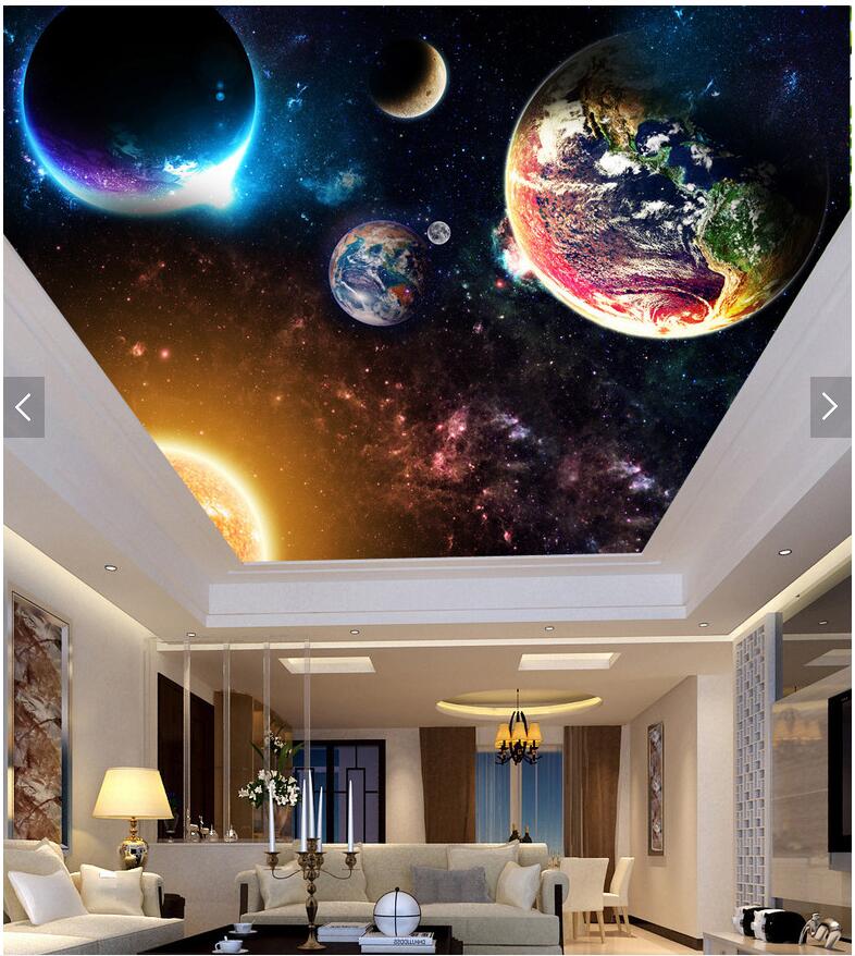 

3d wallpaper custom photo Fantasy universe starry sky planet ceiling mural living room Home decor 3d wall murals wallpaper for walls 3 d, Customize