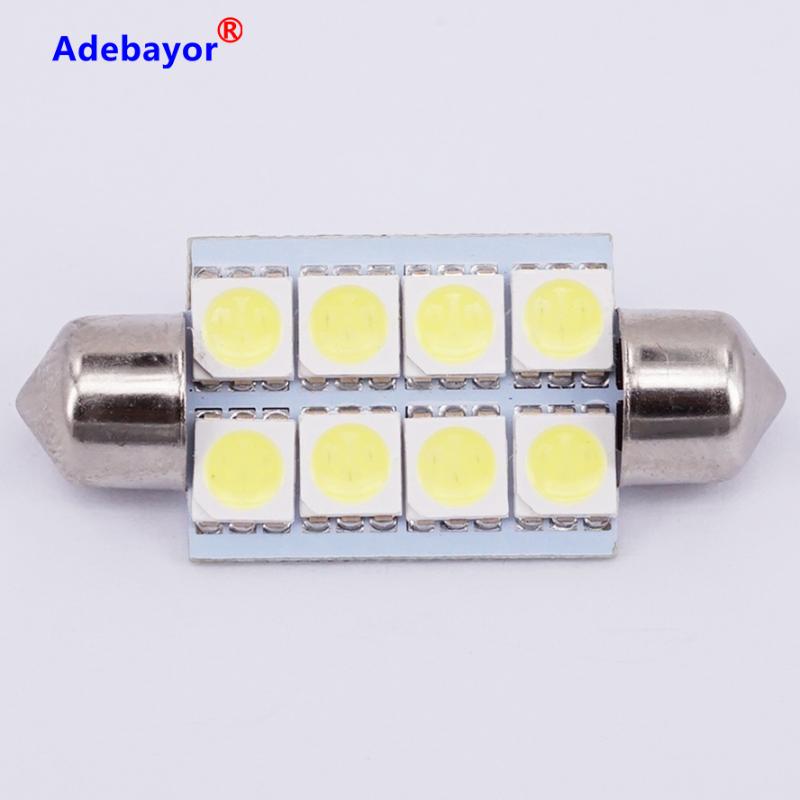 

20 pcs Car Auto Interior 8 LED 41mm SMD Festoon Dome Light LED Licence Plate Roof Car Light 12V White free shipping, As pic