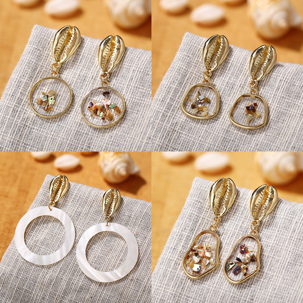 

Earring Originality Oil Dripping Gold-plated Shell Second Gram Force Earrings