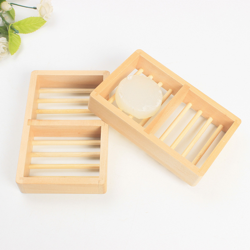 

Natural Wood Soap Dish Bathroom Soap Tray Handmade Wooden Soap Box, As picture