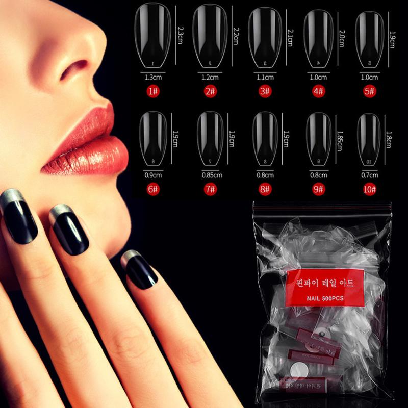 

False Nails Pleated Non-trace Nail Tip Full Stick Short Version Of Droplet Tip False Nails Manicure Art Transparent Fake Nail Ti